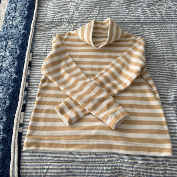 NWT Dudley Stephens Stripe Turtleneck PArk Slope Vello Fleece - Picture 1 of 4